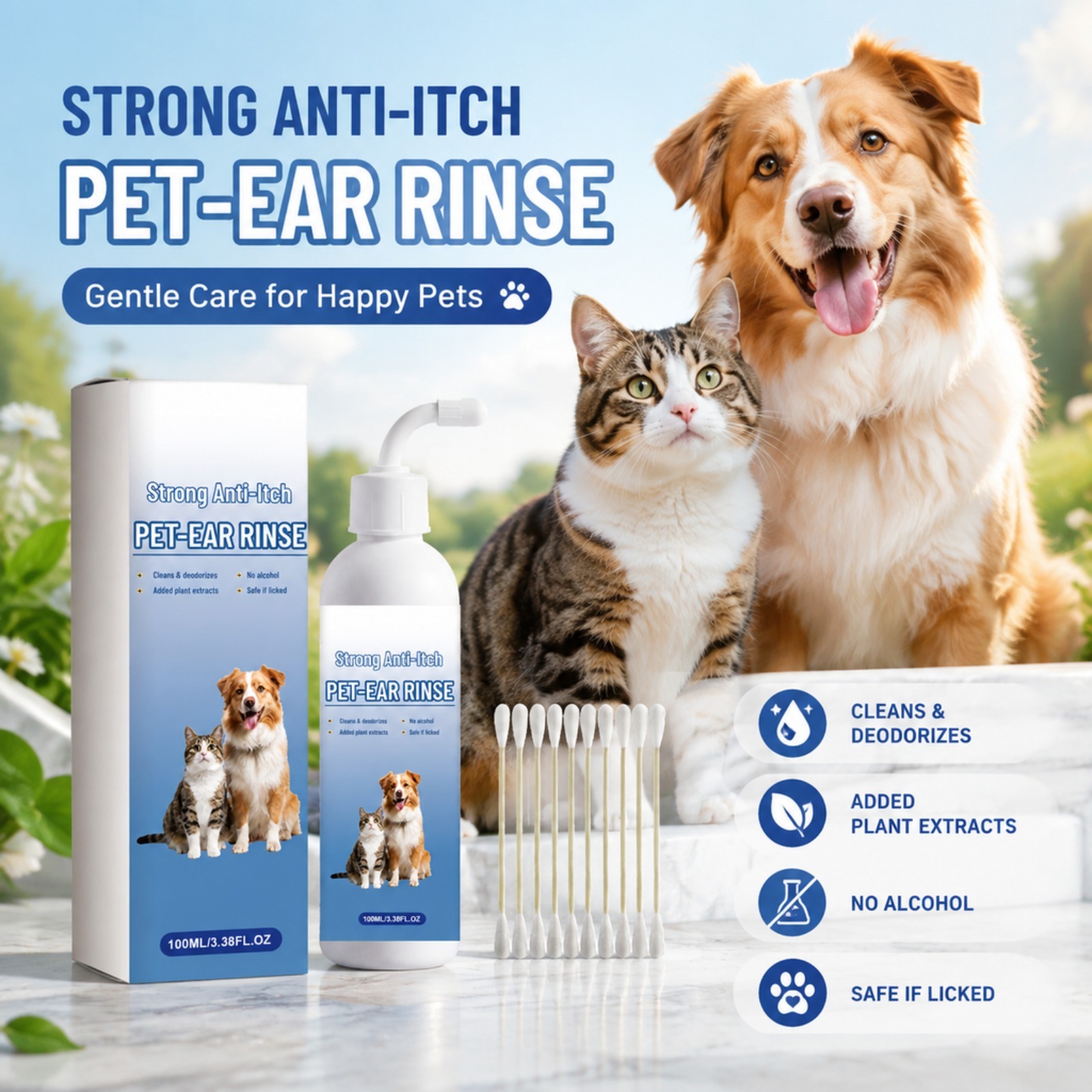 Pet Ear Cleaner - Krople do czyszczenia uszu zwierząt domowych,
